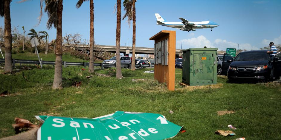 Trump besucht Puerto Rico nach dem Hurrikan Maria.