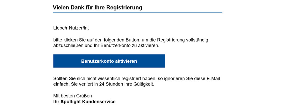 Registrierungs-E-Mail